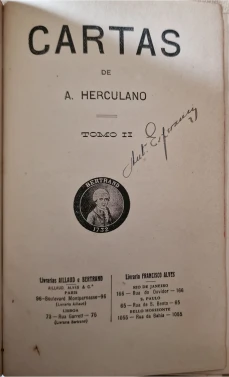 Portada libro : Cartas de A. Herculano. Tomo II