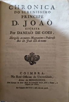 Portada libro : Chronica do Serenissimo Principe D. João
