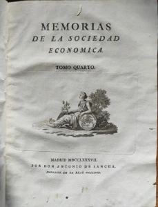 Portada libro : Memorias de la Sociedad Económica. Tomo IV