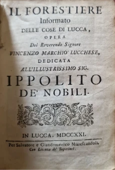 Portada libro : l Forestiere informato delle cose di Lucca