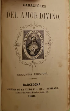 Portada libro : Caractéres del amor divino.