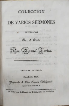 Portada libro : Colección de varios sermones, predicados por el Doctor Don Manuel Fortea.