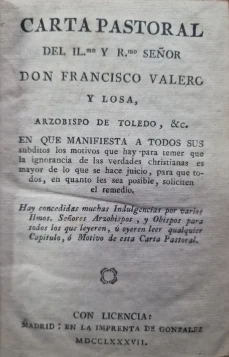 Portada libro : Carta pastoral