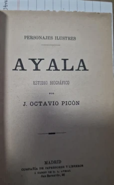 Portada libro : Ayala estudio biográfico