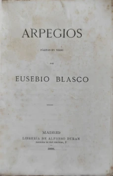 Portada libro : Arpegios páginas en verso