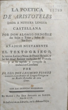 Portada libro : La Poetica de Aristoteles