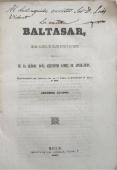 Portada libro : Baltasar drama oriental en cuatro actos y en verso