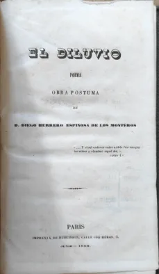 Portada Libro : El Diluvio poema. Obra póstuma