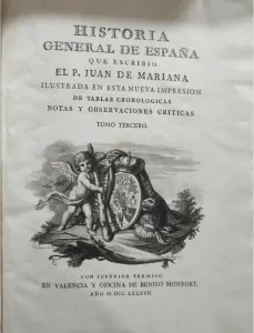 Portada Libro : Historia general de España, que escribió el P. Juan de Mariana. Tomo tercero