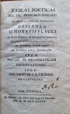 Portada  : Tablas poeticas