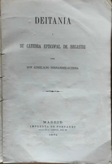 Portada libro : Deitania y su cátedra episcopal de Begastri