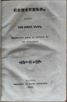 Portada libro : Consuelo: cuento, traducido para el folletín de El Heraldo