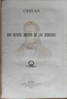Portada libro : Obras de D. Manuel Breton de los Herreros. Tomo I