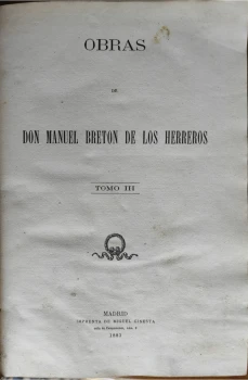 Portada libro : Obras de D. Manuel Breton de los Herreros. Tomo IV