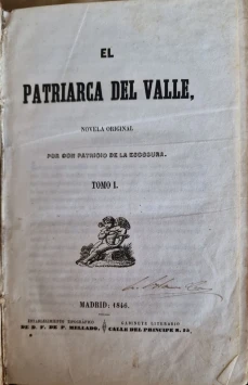 Portada libro : El patriarca del Valle novela original