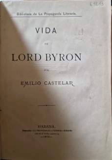 Portada libro : Vida de Lord Byron