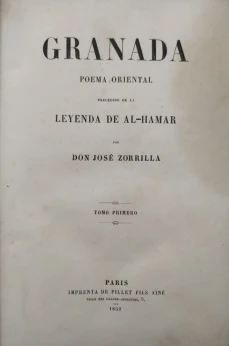 Portada libro : GRANADA Poema Oriental precedido de la Leyenda De Al-Hamar