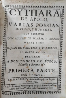 Portada libro : Cythara de Apolo. Loas y comedias.