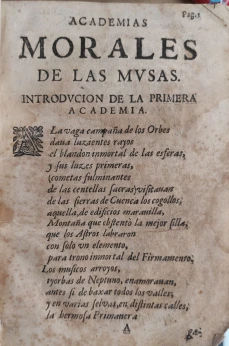 Portada libro : Academias morales de las Musas