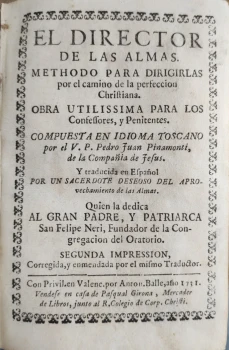Portada libro : El director de las almas : methodo para dirigirlas por el camino de la religión christiana