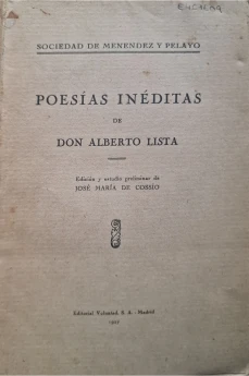Portada libro : Poesías inéditas