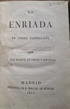 Portada libro : La Enriada en verso castellano