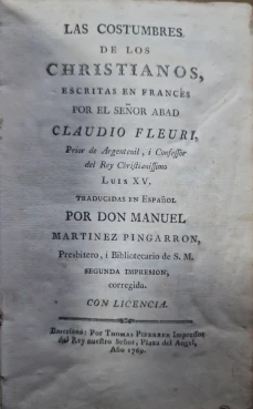 Portada libro : Las costumbres de los cristianos