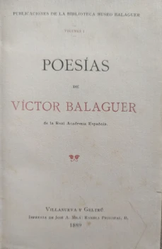 Portada libro : Poesías de Víctor Balaguer