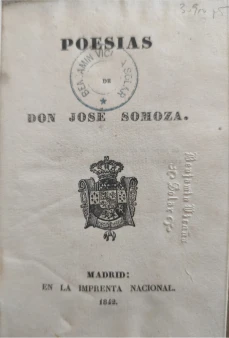 Portada libro : Poesías de Don José Somoza