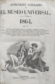 Portada libro : Almanaque Literario de El Museo Universal, para el año bisiesto de 1864.