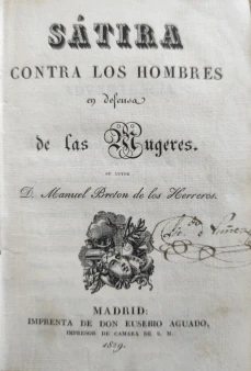 Portada libro : Sátira contra los hombres en defensa de las mujeres