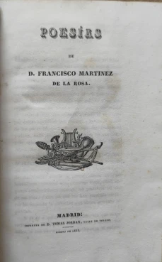 Portada libro : Poesías de Francisco Martínez de la Rosa