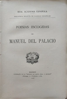 Portada libro : Poesías escogidasde Manuel delPalacio