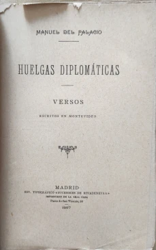 Portada libro : Huelgas diplomáticas versos escritos en Montevideo