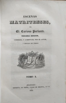 Portada libro : Escenas matritenses.