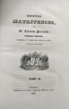 Portada libro : Escenas matritenses.