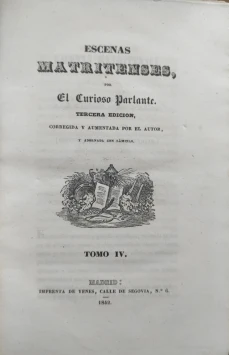 Portada libro : Escenas matritenses.