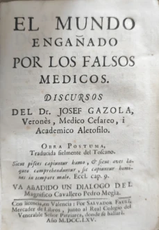 Portada libro : El mundo engañado por los falsos medico