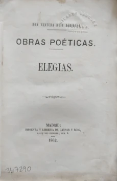 Portada libro : Obras poéticas elegías