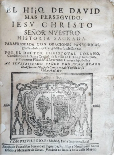 Portada libro : El Hijo de David mas perseguido Jesu Christo Señor Nuestro