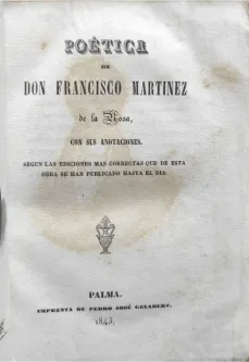 Portada Libro : Poética de Francisco Martínez de la Rosa : con sus anotaciones, según las ediciones más correctas...