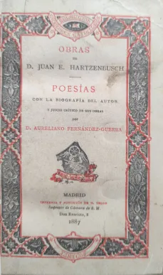 Portada Libro : Obras de D. Juan Eugenio Hartzenbusch