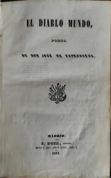 Portada libro : El diablo mundo poema