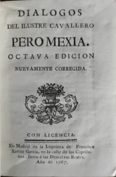Portada libro : Dialogos del ilustre cavallero Pero Mexia