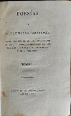 Portada libro : Poesías.Tomo I.
