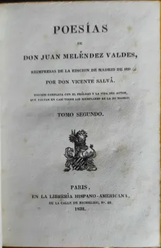 Portada libro : Poesías. Tomo Segundo,