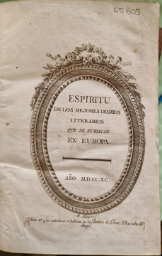 Portada libro : Espíritu de los mejores diarios literarios que se publican en Europa.