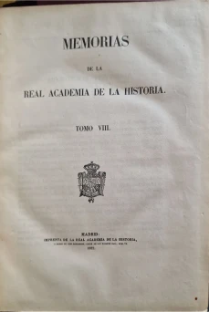 Portada libro : Memorias de la Real Academia de la Historia. Tomo VIII.