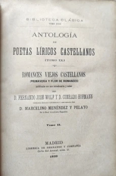 Portada libro : Antología de poetas líricos castellanos. Tomo IX