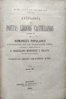 Portada libro : Antología de poetas líricos castellanos. Tomo X